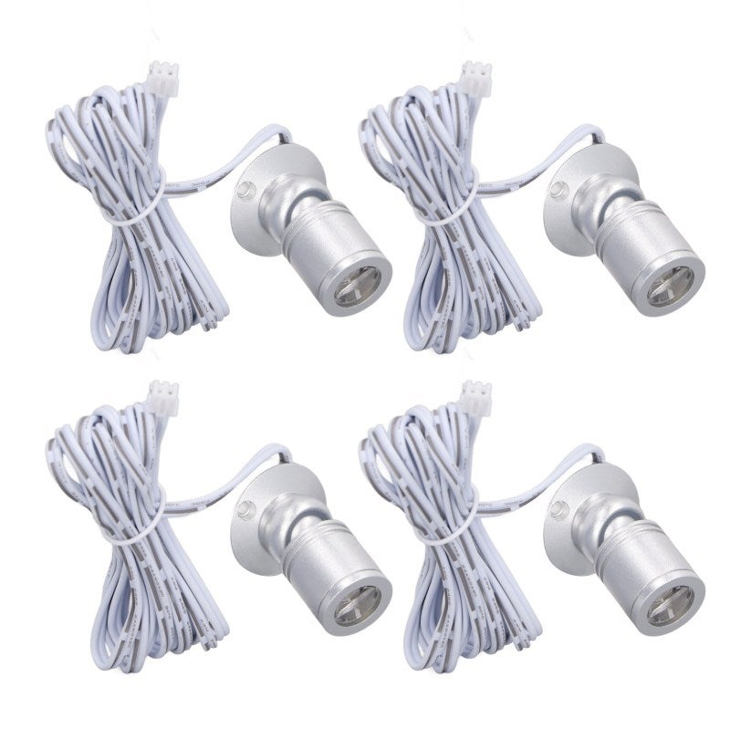Mini LED Spotlight: Silver Compact Design - Dimmable USB 5V With 6.6 Ft Cable, Easy To Install For Display Cabinets, Jewelry Showcases, Interior Accent Lighting - Image 2