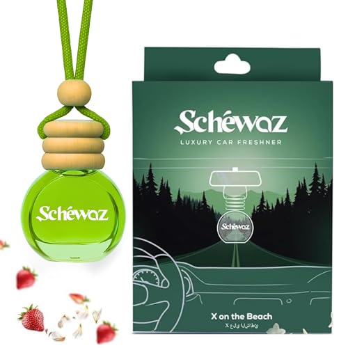SHIVAJI Schewaz Luxury Hanging Car Freshener – X on the Beach A Touch of Coastal Italy in Every Drive | Fresh Citrus & Beach Breeze Fragrance | Long-Lasting Premium Car Perfume Upto 45 Days - Image 1
