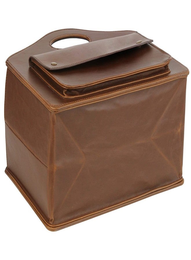 HofferRuffer Magazine Basket Holder, Foldable Magazine Rack, Document File Holder Organizer, File Folder, Newspaper Storage Bin Organizer for Home or Office, Home or Office (Brown) - Image 5