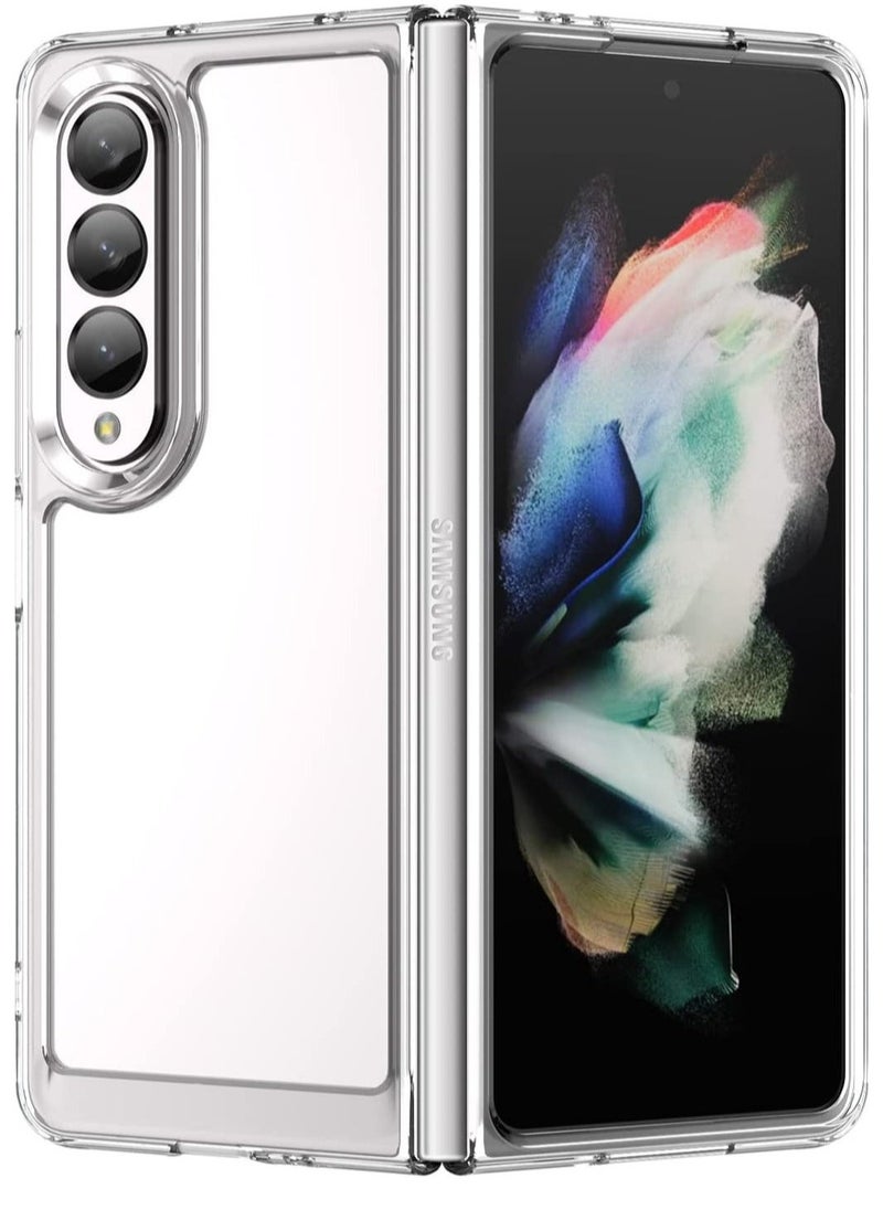 Raxoom - Case for Samsung Galaxy Z Fold 4 5G Clear TPU Four Corners Protective Cover Transparent Soft funda - Image 1