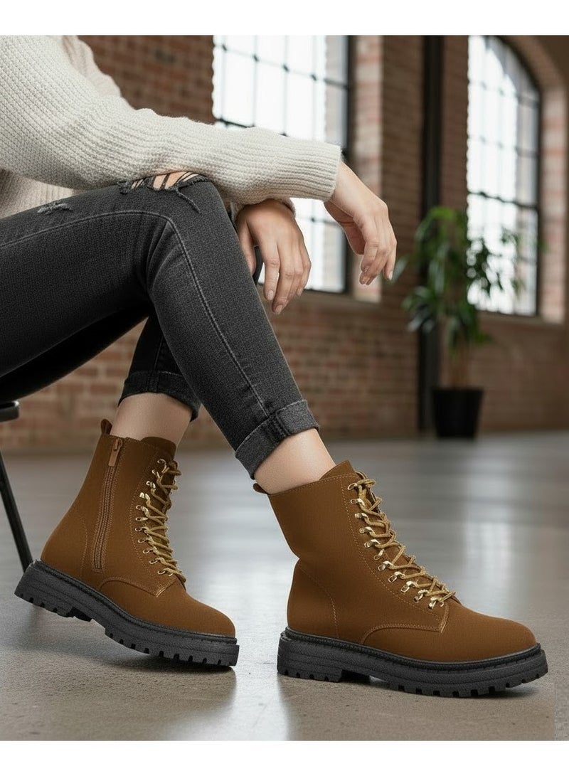 لايف ستيلاش  جزمة كاحل من الشمواه بحبل E-101 - هافان - Image 1