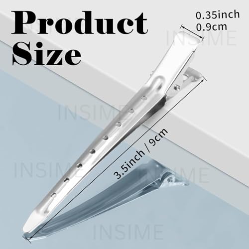 INSIME Alligator Section Clips for Hair Styling | Salon Steel Crocodile and Duckbill Clips for Women - Image 2