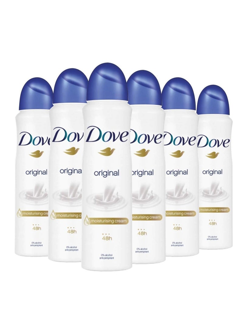 دوف بخاخ مزيل العرق الأصلي المضاد للتعرق، حماية تدوم 48 ساعة، 250 مل (عبوة من 6 قطع) - Image 1