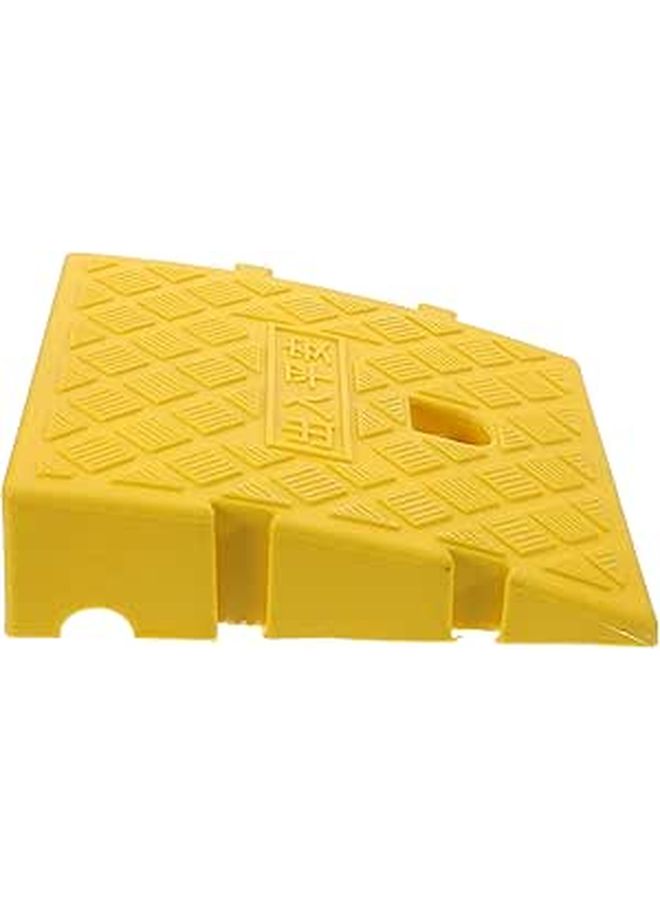 Pretrzoom Heavy Duty Driveway Curb Ramp 25x27x7cm Yellow Threshold Ramp for Cars Scooters Wheelchairs Loading Unloading - Image 1