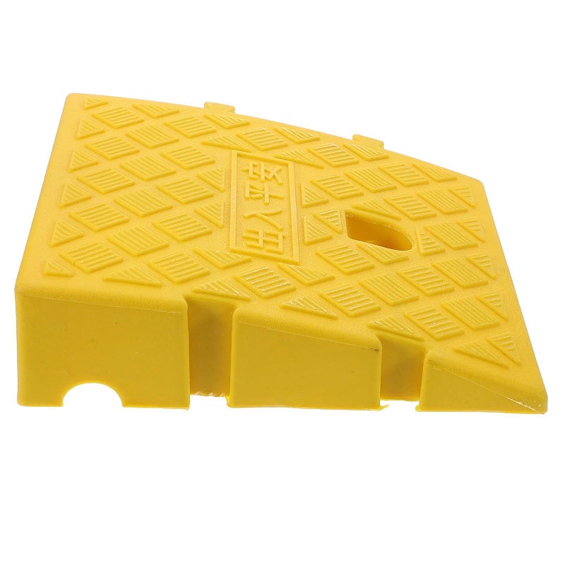 Pretrzoom Heavy Duty Driveway Curb Ramp 25x27x7cm Yellow Threshold Ramp for Cars Scooters Wheelchairs Loading Unloading - Image 2