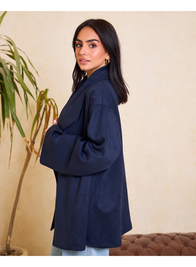 Dresscode Big Collar Navy Blue Jacket - Image 4