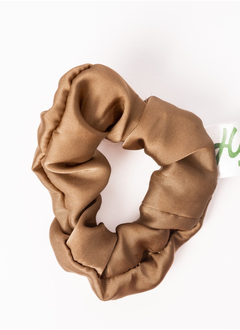 Hers - HERS satin scrunchie ( beige ) Maintains and protects hair from breakage. - Image 1
