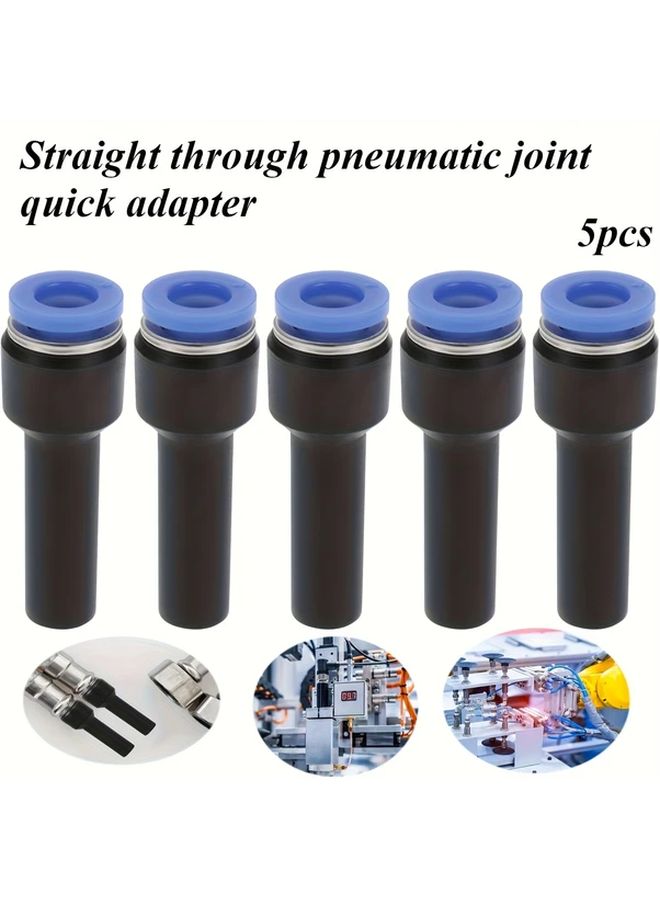 PGJ12 10 Blue 5 Pack Pneumatic Quick Coupling Connectors Leak Proof Air Tube Adapters - Image 4