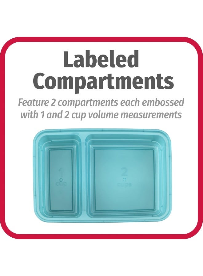 GoodCook Good Cook Meal Prep, 2 Compartment BPA Free, Microwavable/Dishwasher/Freezer Safe, Teal - Image 3