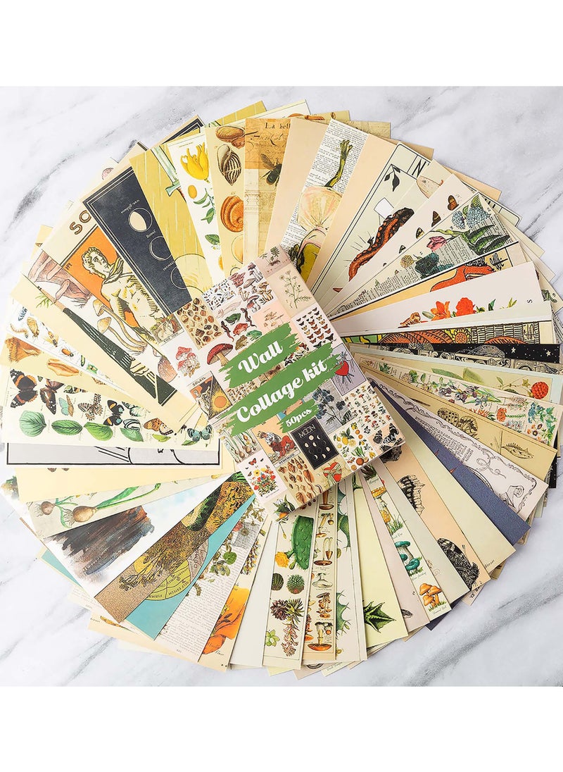 SYOSI - Vintage Wall Collage Kit, Botanical Wall Collage Cards, Trendy Small Poster, Aesthetic Pictures, for Dorm, Bedroom Decor for Teens Boys Girls - Image 1