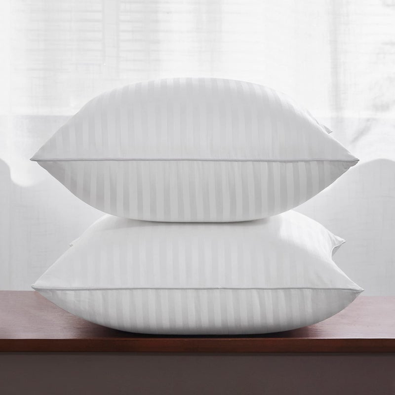 Oubonun Oubonun 16 x 16 Throw Pillow Inserts  Firm and Fluffy Decorative Square Pillows for Couch Bed Sofa with Soft Cotton Cover White Cushion with Down Alternative Pack of 2  - Image 2