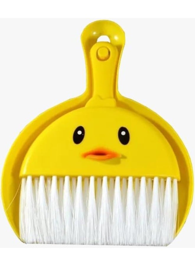 Generic Mini Cute Duck Desktop Cleaning Brush & Dustpan Set – Compact Tabletop Sweeper for Crumbs, Keyboard, Kitchen Counters, Car Interior, Soft Bristles – Easy Grip, Portable & Durable (1 Set) - Image 1