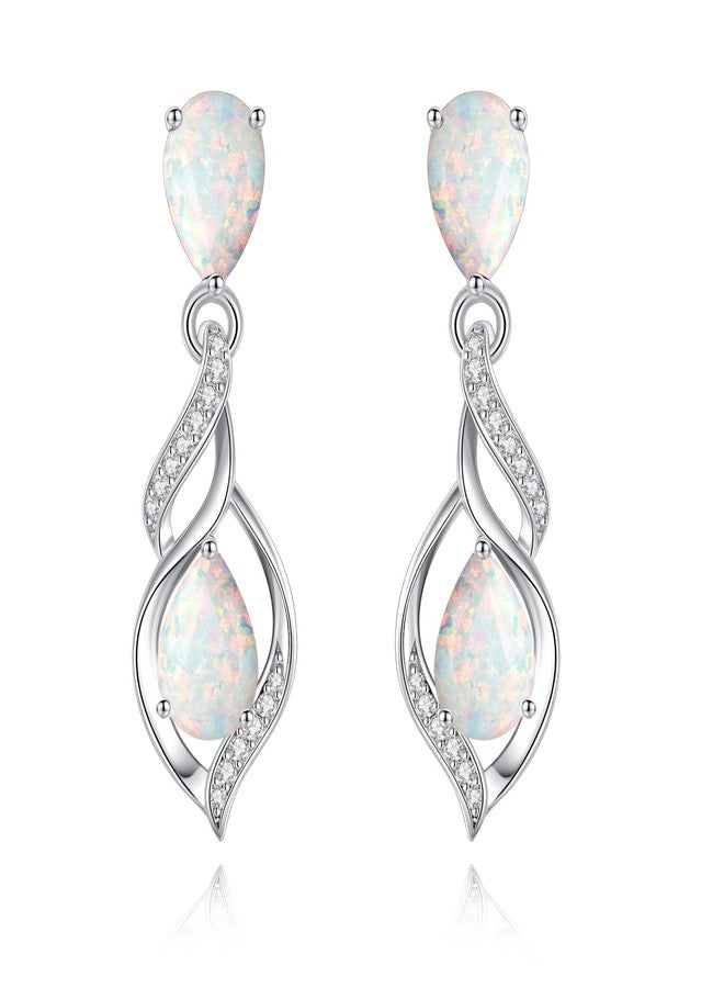 FANCIME Gift for Women October Birthstone Earrings for Her Teardrop Opal Earrings S925 Sterling Silver infinity Love Birthday Gifts for Mom Women - Image 1