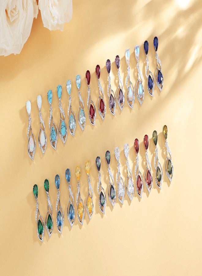 FANCIME Gift for Women October Birthstone Earrings for Her Teardrop Opal Earrings S925 Sterling Silver infinity Love Birthday Gifts for Mom Women - Image 5