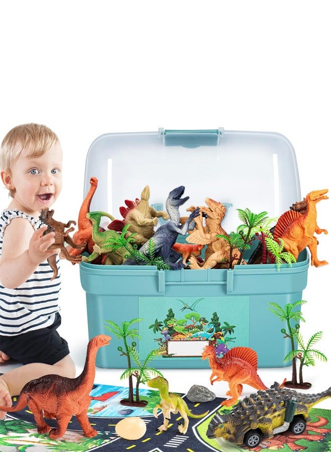 Dinosaur Toy Figure Activity Play Mat & Trees Educational Realistic Dinosaur Playset Perfect Gifts for Kids  - Image 1