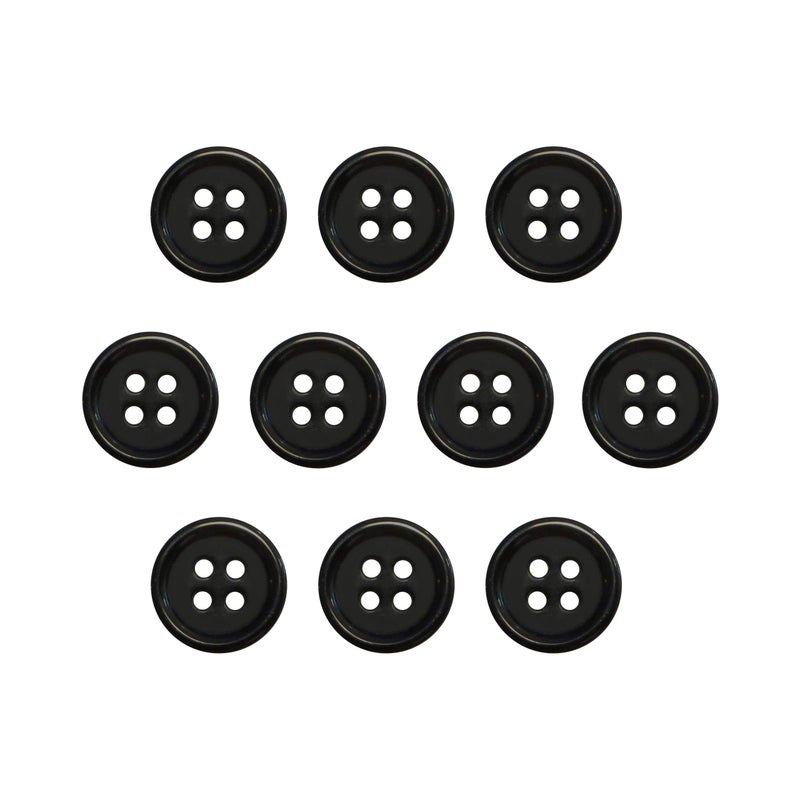 Seeking ROAM Buttons 12 Inch 12 4 Hole 10 Pieces  White Black Clear Pearl  Sewing Crafts Replacement Button  Perfect for Crafts Coats Shirts Pants Shorts Cardigans Blazers Skirts Black