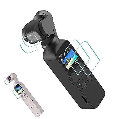 ULBTER Lens Screen Protector for DJI Osmo Pocket 2 / Pocket 1 [2+2Pack] Black White, Osmo Pocket II 0.3mm 9H Hardness Tempered Glass Cover Anti-Scrach Anti-Fingerprint Anti-Bubble - Image 1