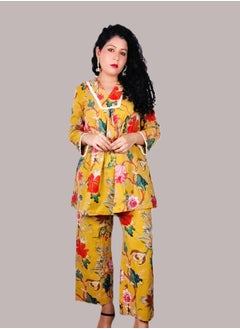 PRIYA’S PANACHE Cotton Co-Ord Set | Indian Dress for Women | Traditional Dress Salwar Kameez Kurti Pant Dupatta Set | Ready to Wear Ethnic Kurta Set  - Image 1