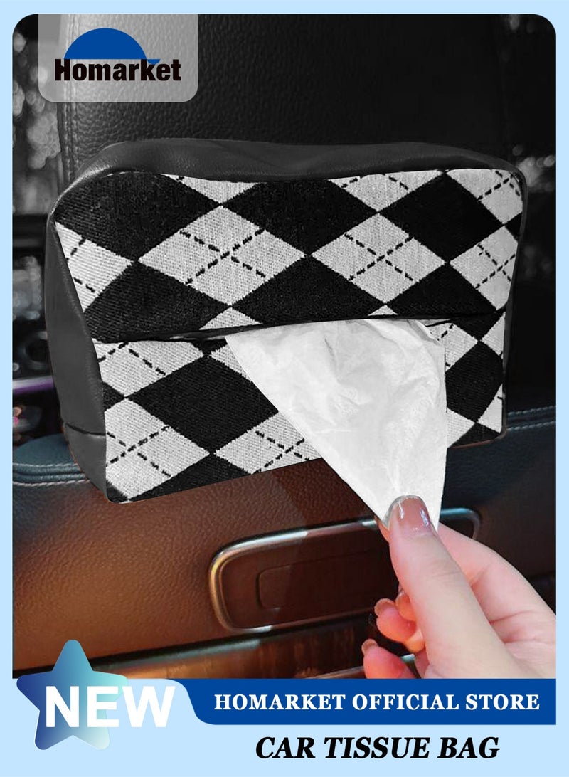 HomarKet Car Tissue Holder Leather –Tissue Box Holder for Car | Leather Tissue Box Cover | Hanging Tissue Box Holder - Image 1