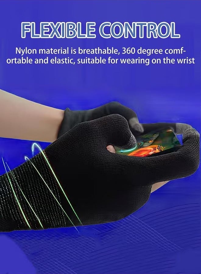 2Pcs Ultra-Thin Breathable Touchscreen Game Gloves,Touch Finger Gaming Glove Comfort Mobile Gaming Phone Gaming Gloves (Black and White) - Image 5