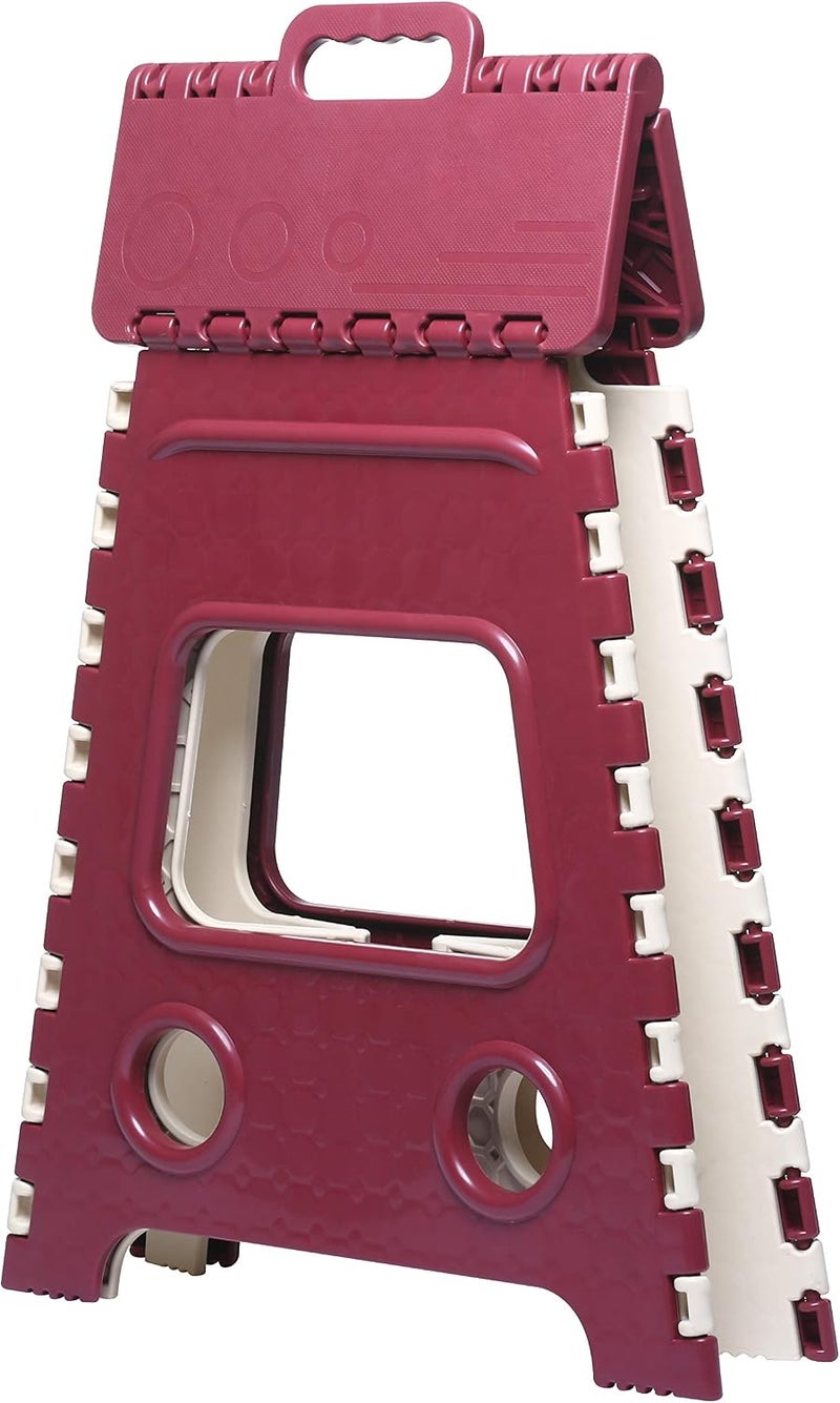 K3 18 Inches Super Strong Folding Step Stool for Adults and Kids, Kitchen Stepping Stools, Garden Step Stool,Office Stool,Kitchen Stool (Maroon) - Image 2