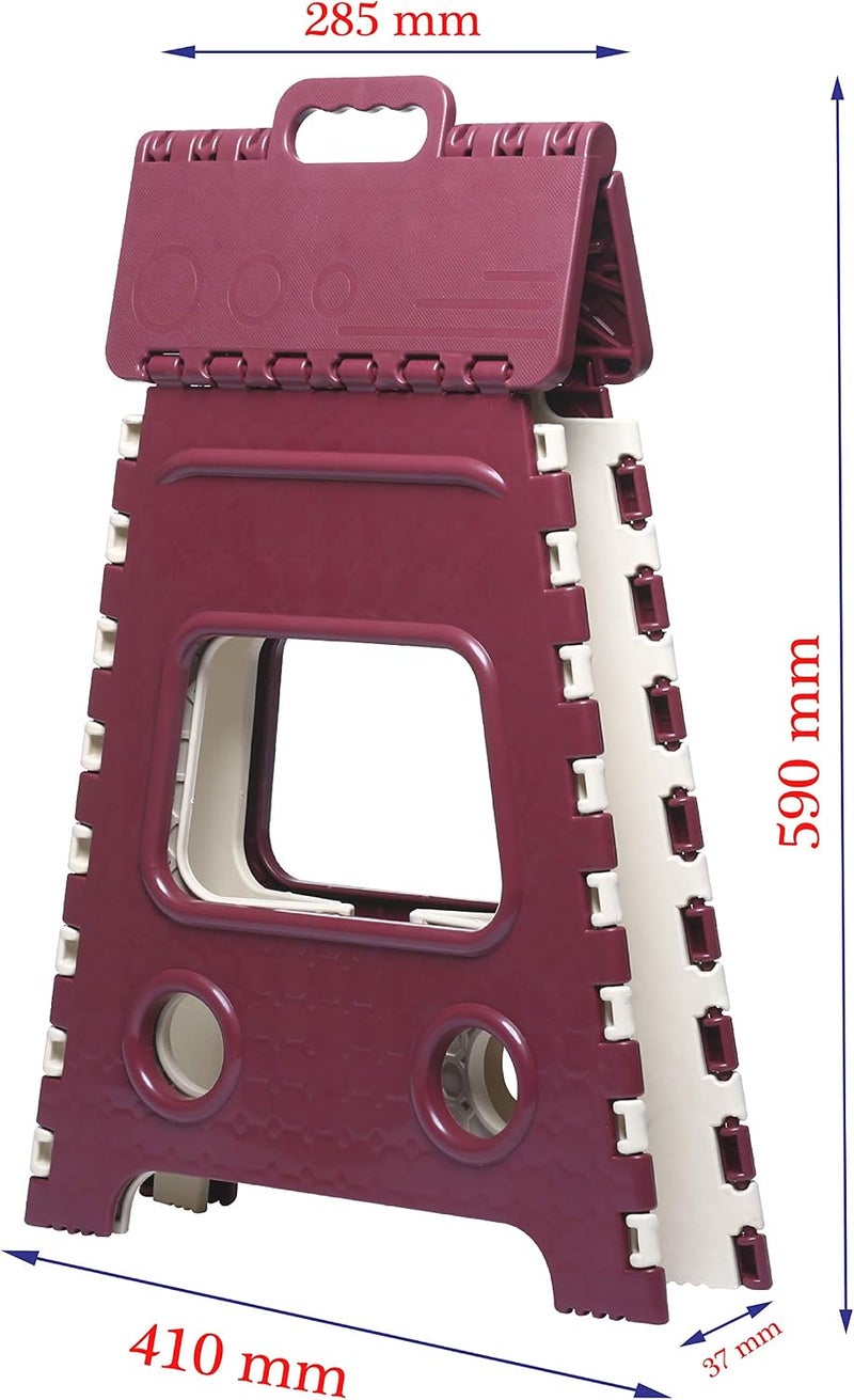 K3 18 Inches Super Strong Folding Step Stool for Adults and Kids, Kitchen Stepping Stools, Garden Step Stool,Office Stool,Kitchen Stool (Maroon) - Image 4