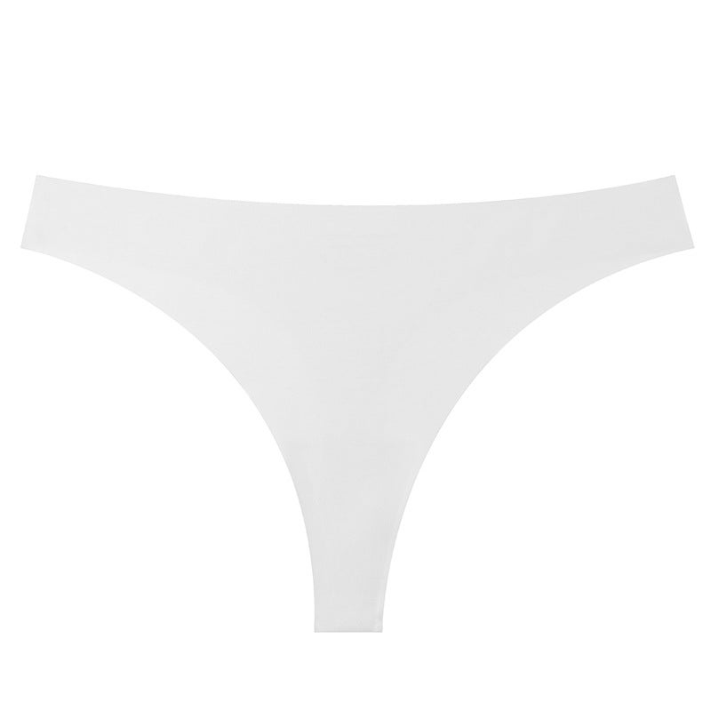 Seamless Nylon-Cotton Thong Breathable Quick-Dry Panties White