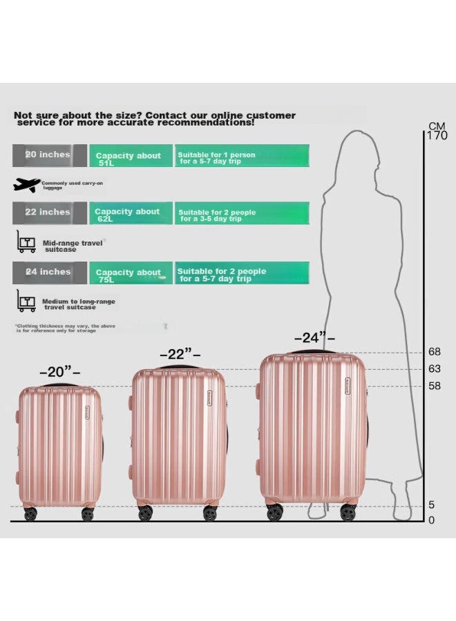 Summit Luggage 20-inch Trolley Suitcase, Expandable Capacity For Men And Women Students, Durable Pc154 Rose Gold - Image 3