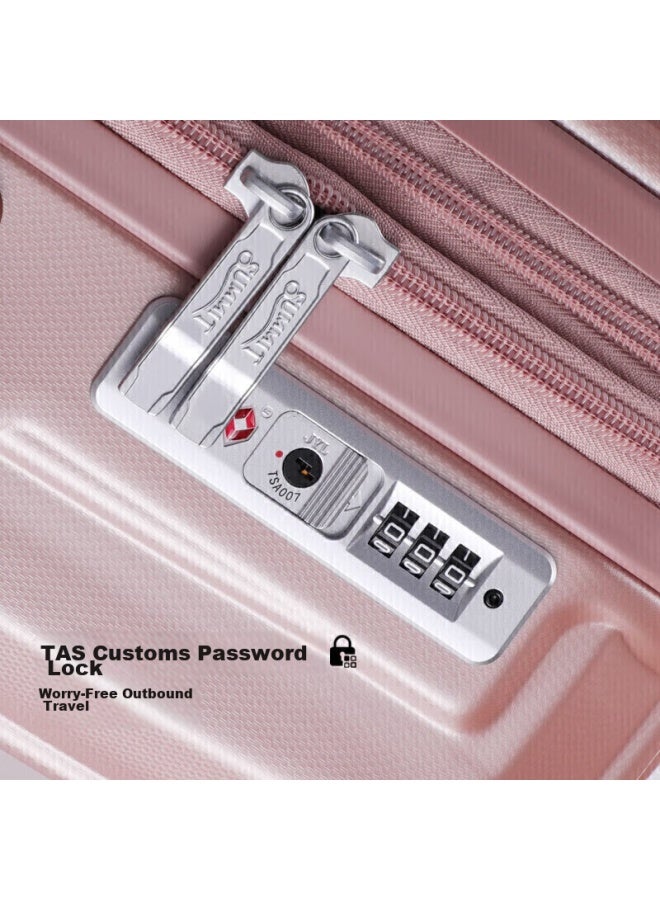 Summit Luggage 20-inch Trolley Suitcase, Expandable Capacity For Men And Women Students, Durable Pc154 Rose Gold - Image 5
