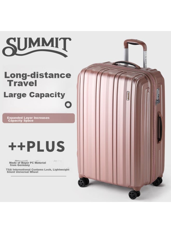 Summit Luggage 20-inch Trolley Suitcase, Expandable Capacity For Men And Women Students, Durable Pc154 Rose Gold - Image 1