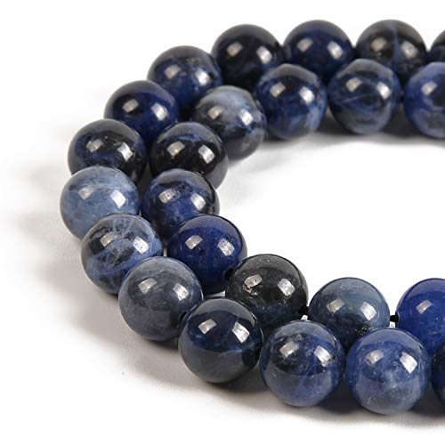 Nancybeads 45pcs 8mm Natural Blue Sodalite Gemstone Round Spacer Loose Stone Beads for Jewelry Making 15.5" 1 Strand (Blue Sodalite, 8mm 45Beads) - Image 4