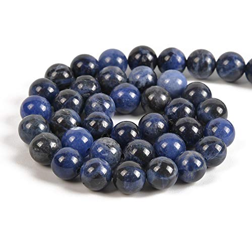 Nancybeads 45pcs 8mm Natural Blue Sodalite Gemstone Round Spacer Loose Stone Beads for Jewelry Making 15.5" 1 Strand (Blue Sodalite, 8mm 45Beads) - Image 2