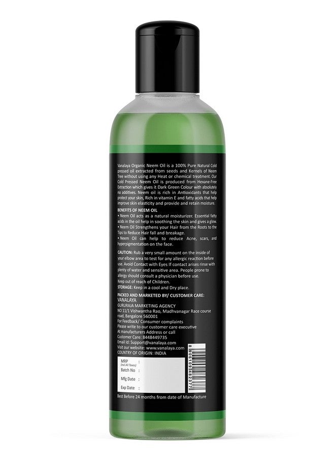 VANALAYA Pure Cold Pressed Neem Oil For Hair & Skin Natural Remedy For Daily Skin And Hair Care 200Ml (Pack Of 1) - Image 3