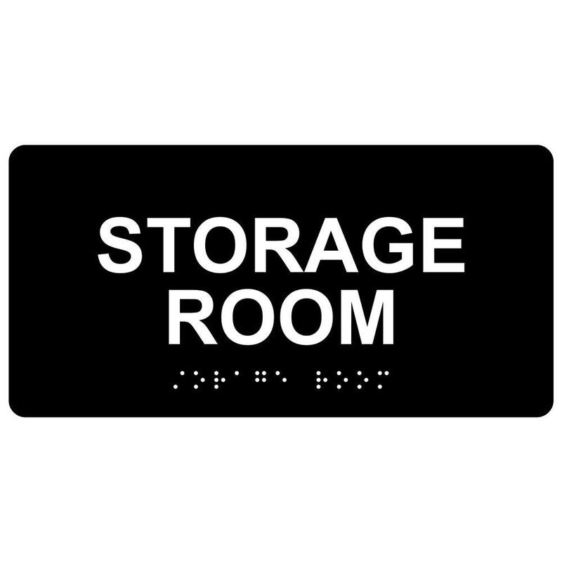 ComplianceSigns.com Storage Room (with Braille = Storage Room) ADA-Compliant Braille Sign, 8x4 in. Black Acrylic for Wayfinding - Image 5