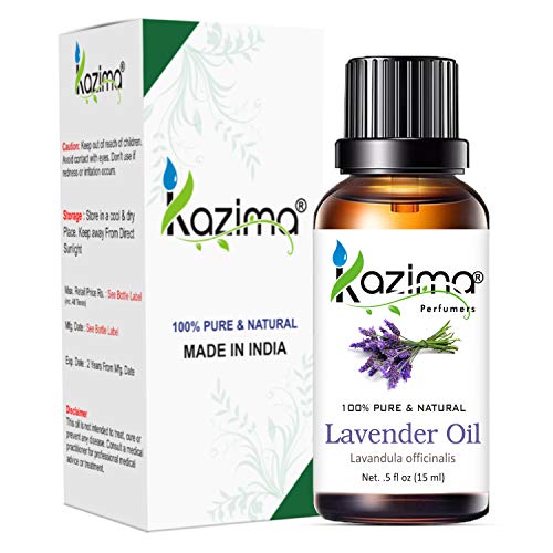 KAZIMA Lavender Essential Oil - 100% Pure, Natural & Undiluted Oil for Skin Care & Hair Care, 15 ml - Image 1