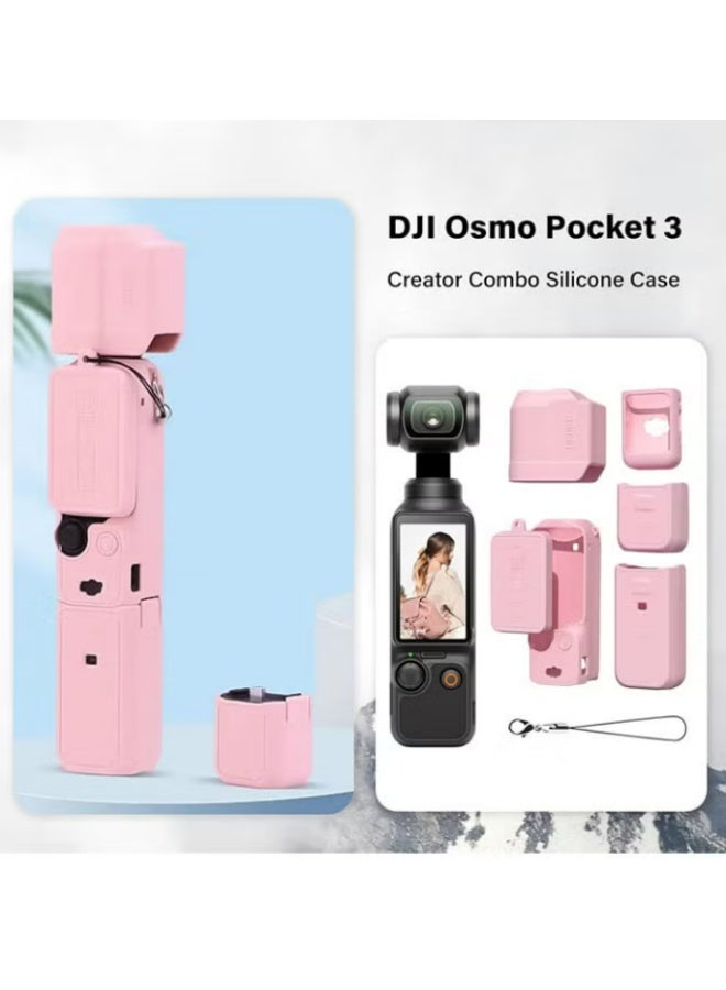 DJI OSMO Pocket 3 Accessory Kit, Silicone Protective Case Cover, Tempered Glass Screen Protector, Lens Protector (Pink) - Image 5