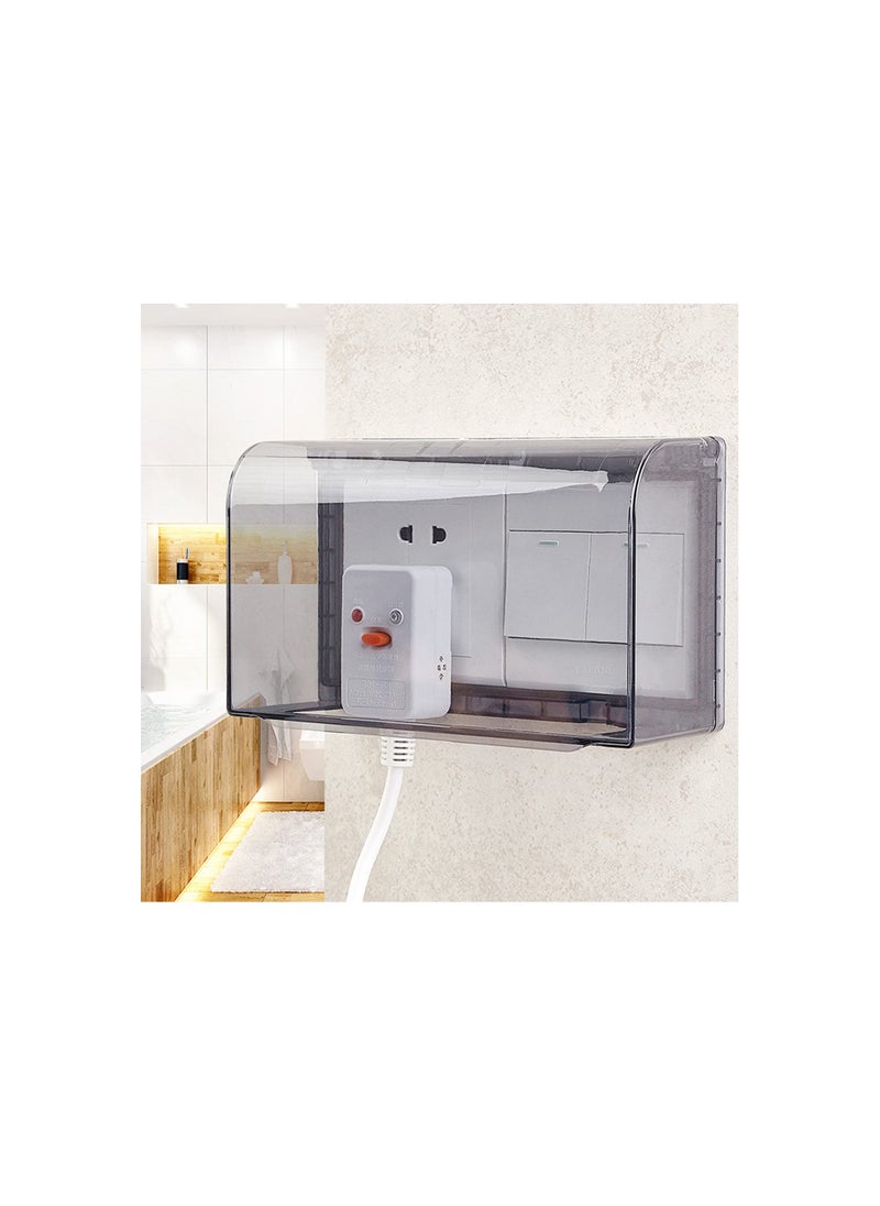 غطاء مخرج مقاوم للعوامل الجوية - واقي مخرج خارجي، صندوق سلامة الأطفال للمقابس الكبيرة (أسود، 7.95 × 4.76 × 2.95 بوصة) - مثالي للسلامة المحسّنة والحماية. - Image 2