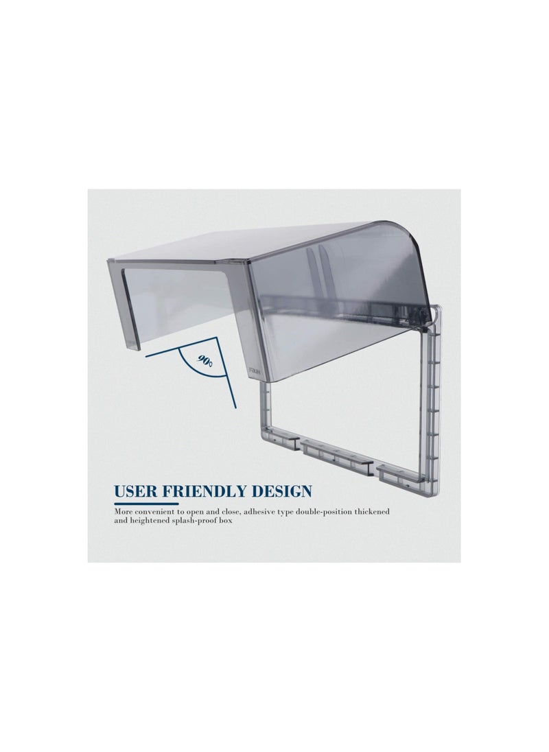 غطاء مخرج مقاوم للعوامل الجوية - واقي مخرج خارجي، صندوق سلامة الأطفال للمقابس الكبيرة (أسود، 7.95 × 4.76 × 2.95 بوصة) - مثالي للسلامة المحسّنة والحماية. - Image 5