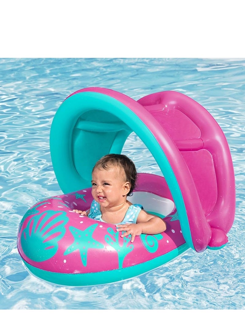Bestway Enjoy an unforgettable summer with this shaded children's float, which combines the fun of water play with protection from the scorching sun, ensuring your child has hours of safe and comfortable fun. Children's float - Children's sun protection float - Children's float with canopy - Swimming float_ Water games, swimming supplies-Children's floats - Image 3