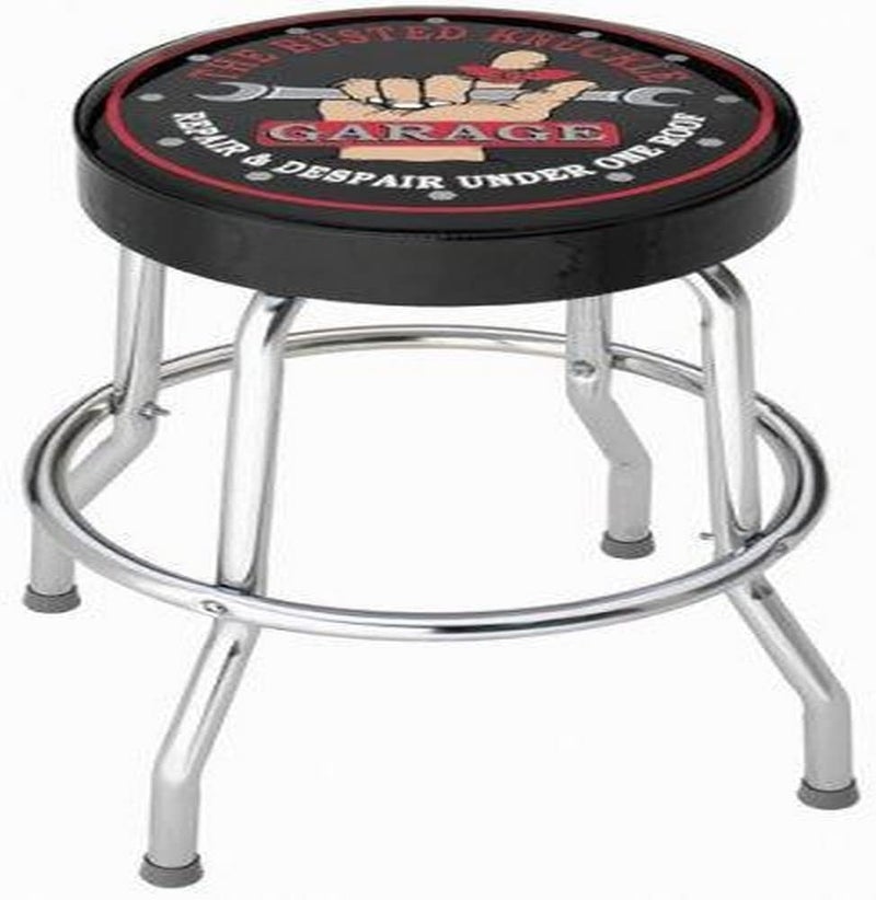 Plasticolor Busted Knuckle Garage BKG-86 Garage Stool,Black w/colored Logo - Image 1