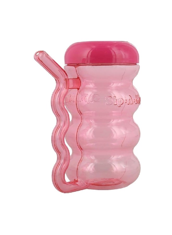 Arrow High Quality Plastic Straw in Handle Sip-A-Mug for Kids Pink 410 ml 168 - Image 1