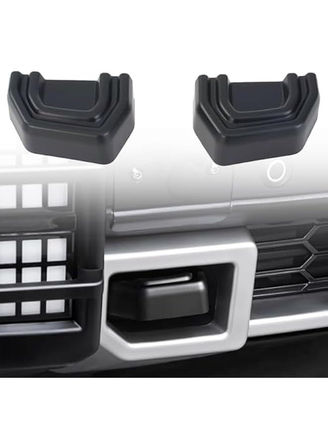 Topleo Fit for Chery Jetour Travellar, T2 2023 2024 2025 Car Exterior Accessories Front Trailer Hitch Towing Hook Decor Cover Trim ABS 2pcs (Matte Black) - Image 1