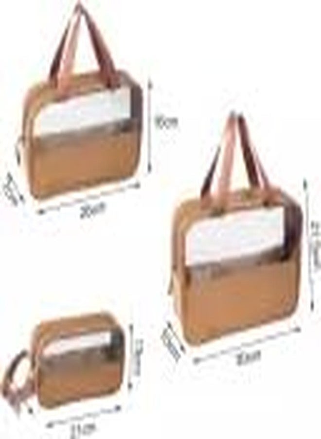 Flywind Women Makeup Bag Women Cosmetic Bag Waterproof Multifunction Toiletry Bag Coffee makeup bag is made of Elite Standard PVC and PU leather material waterproof durable Compact and Lightweight (1) - Image 2