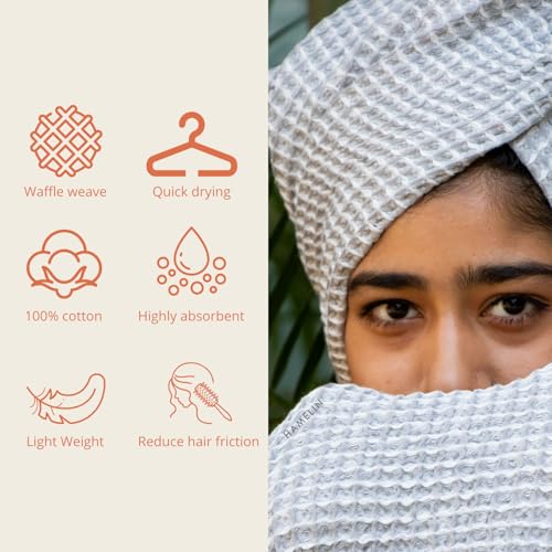HAMELIN The Ezra Waffle Weave Bath Towel | Pure Cotton Lightweight & Water Absorbent |Softer Touch, Quick Dry Towels for Bath Men| Ideal for Travel | Pewter Grey | 75 Cm X 154 Cm | Pack of 1,250 TC - Image 3