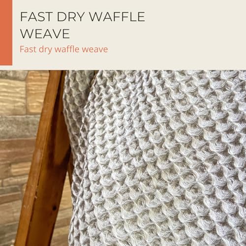 HAMELIN The Ezra Waffle Weave Bath Towel | Pure Cotton Lightweight & Water Absorbent |Softer Touch, Quick Dry Towels for Bath Men| Ideal for Travel | Pewter Grey | 75 Cm X 154 Cm | Pack of 1,250 TC - Image 5