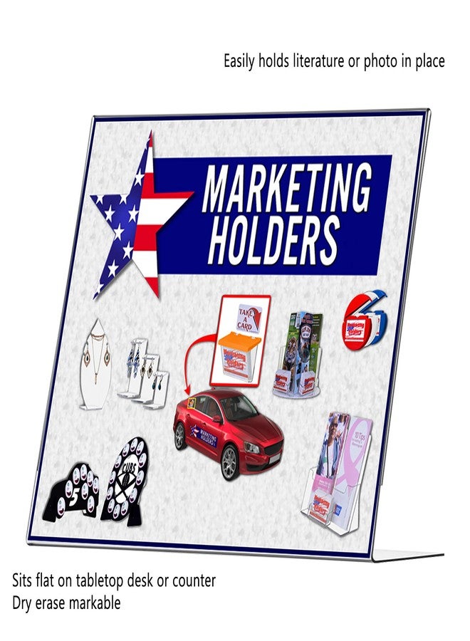 Marketing Holders Large Sign Holder Poster Display 14” x 11” Horizontal Table Tent Clear Acrylic Advertisement Notice Announcement Holder Pricing Menus Document Flyer Media Ad Promotional Signage - Image 3