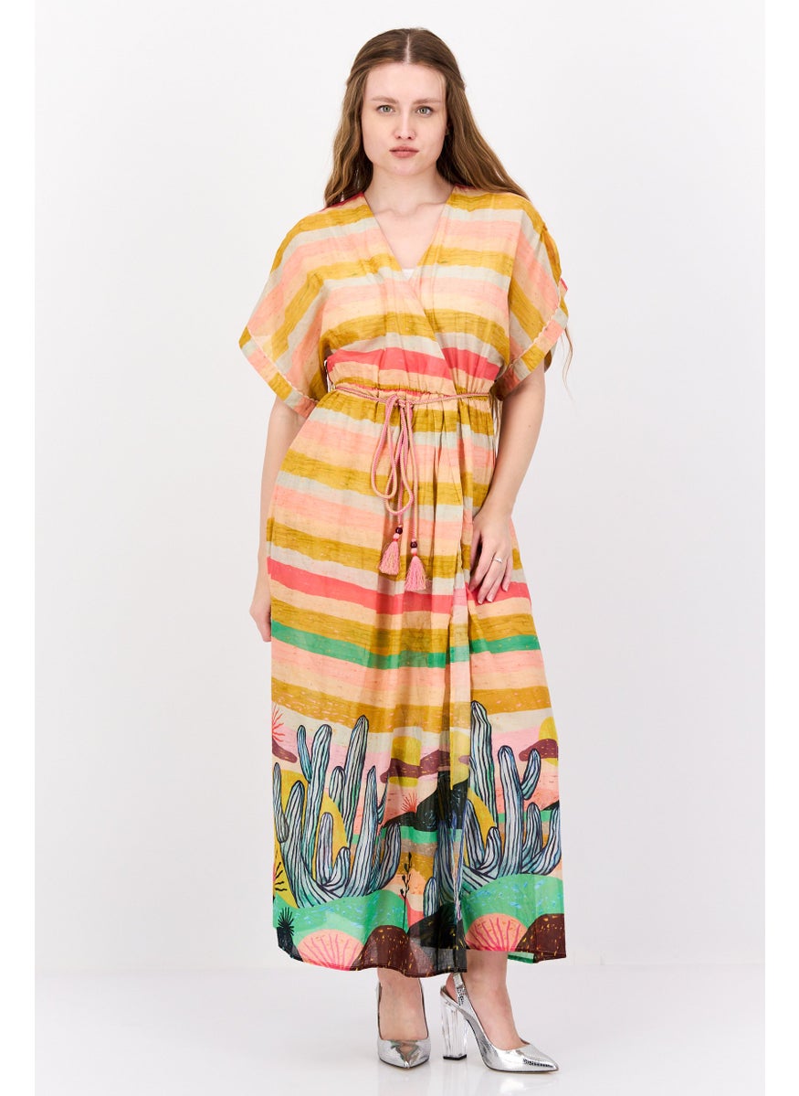 Women Stripe Maxi Dress, Yellow Combo - pzsku/Z9CDC14AC1E3079A8E6EAZ/45/_/1737642375/c8b2f12d-3ffa-495e-807b-c1a63546d74b