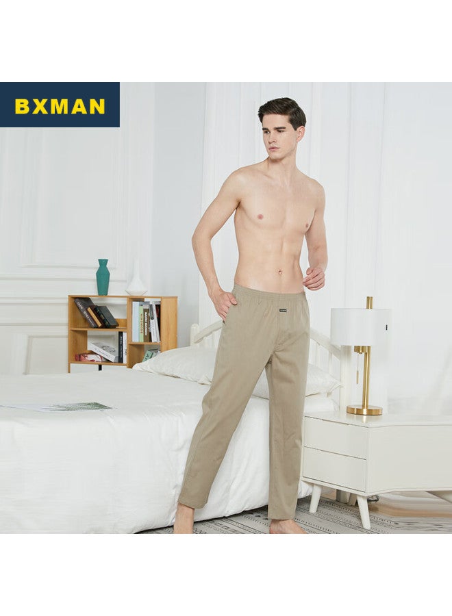 Bxman Pure Cotton Pajama Pants For Men, Loose-fitting Woven Trousers, Mid-rise, Comfortable Casual Double-pocket Pants, Lb82 180xl - Image 1