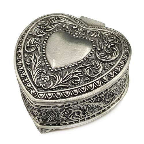 falado Emboss Alloy Metal Music Box Wind Up and Golden Movement Music Box for ChristmasBirthdayValentines DayMothers Day HeartShapedSongsRomeo and Juliet - Image 1
