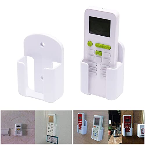 MGGi 2 Pack Remote Control Holder Rack Wall Mounted Air Condition TV Remote Storage Box Organizer, Wall-Mounted Organizer Self Adhesive Media Storage Box Case for Air Conditioner Controller - White - Image 2